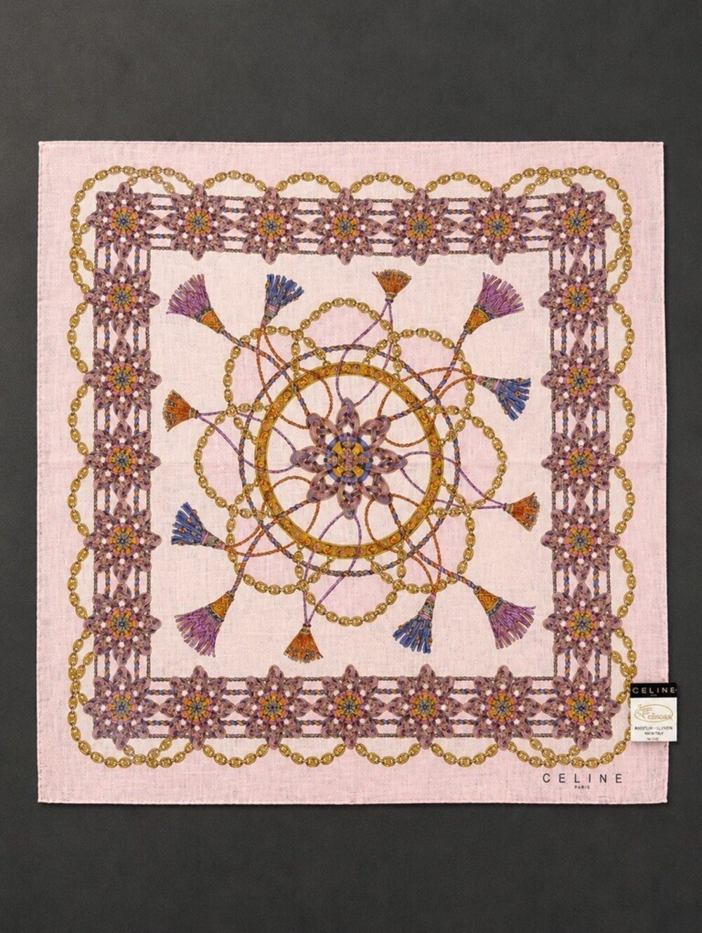 Gucci Pink Nautical Wheel Print Square Scarf